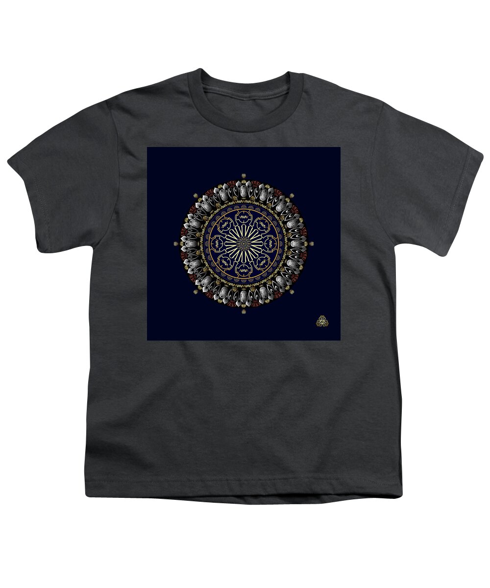 Mandala Youth T-Shirt featuring the digital art KUKLOS No 4361 by Alan Bennington