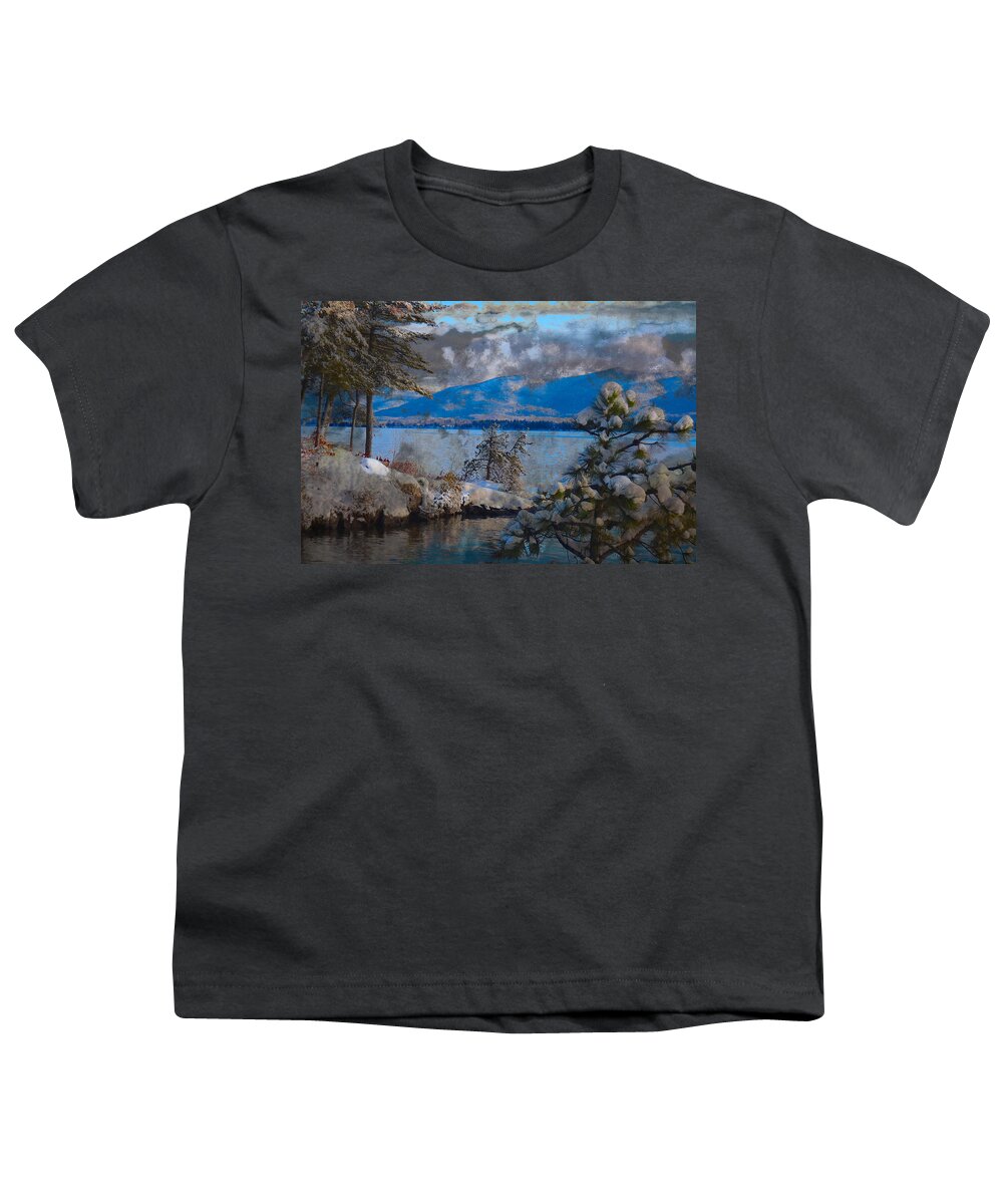 Lake Youth T-Shirt featuring the photograph Lake Winter View Low Clouds by Russel Considine