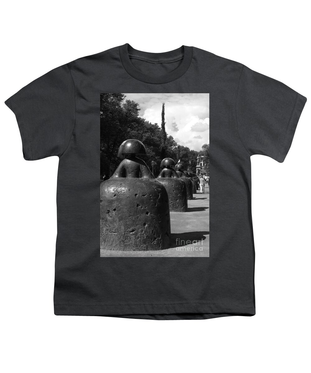 Statue Youth T-Shirt featuring the photograph Las Meninas - black and white by World Reflections By Sharon