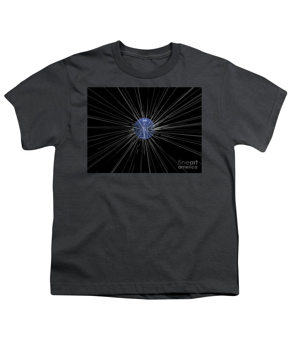 Laser Beams Youth T-Shirt featuring the digital art Laser Beam Lights by Phil Perkins