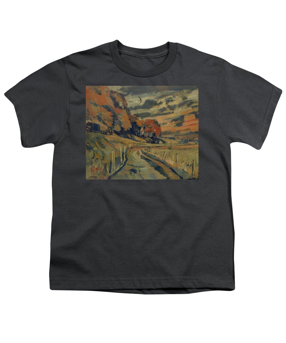 Epen Youth T-Shirt featuring the painting Last mile to Epen by Nop Briex
