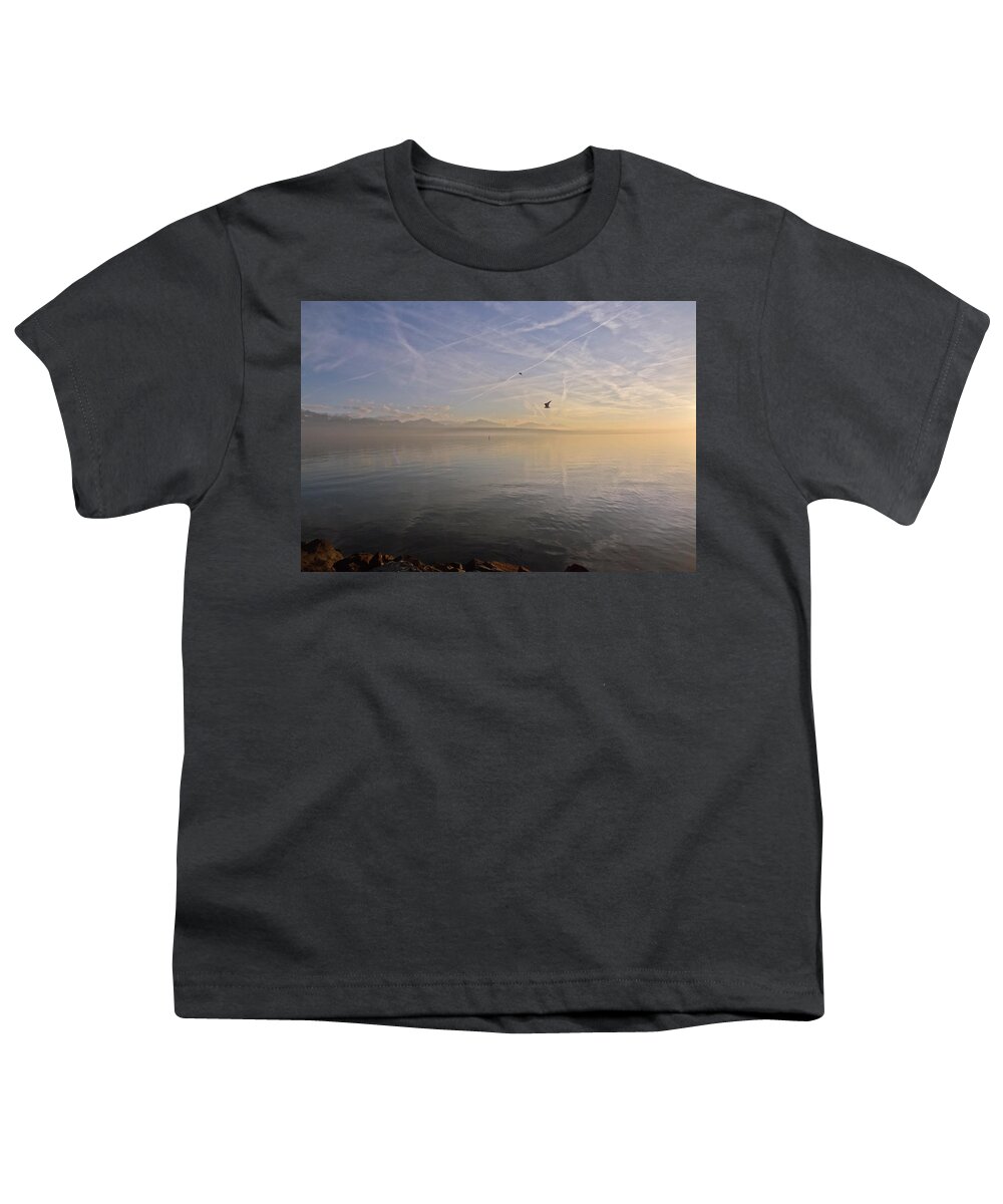 Lake Youth T-Shirt featuring the photograph Leman lake, Lac Leman by Joelle Philibert