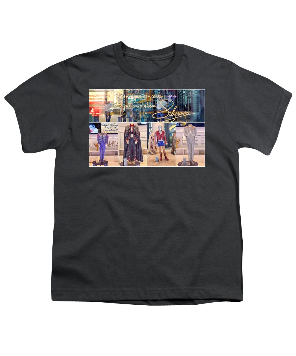 Liberace Youth T-Shirt featuring the photograph Liberace costumes Las Vegas, collage by Tatiana Travelways