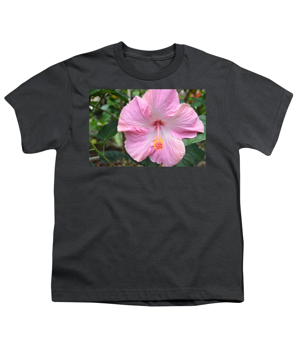 Flower Youth T-Shirt featuring the photograph Light Pink Hibiscus 2 by Amy Fose