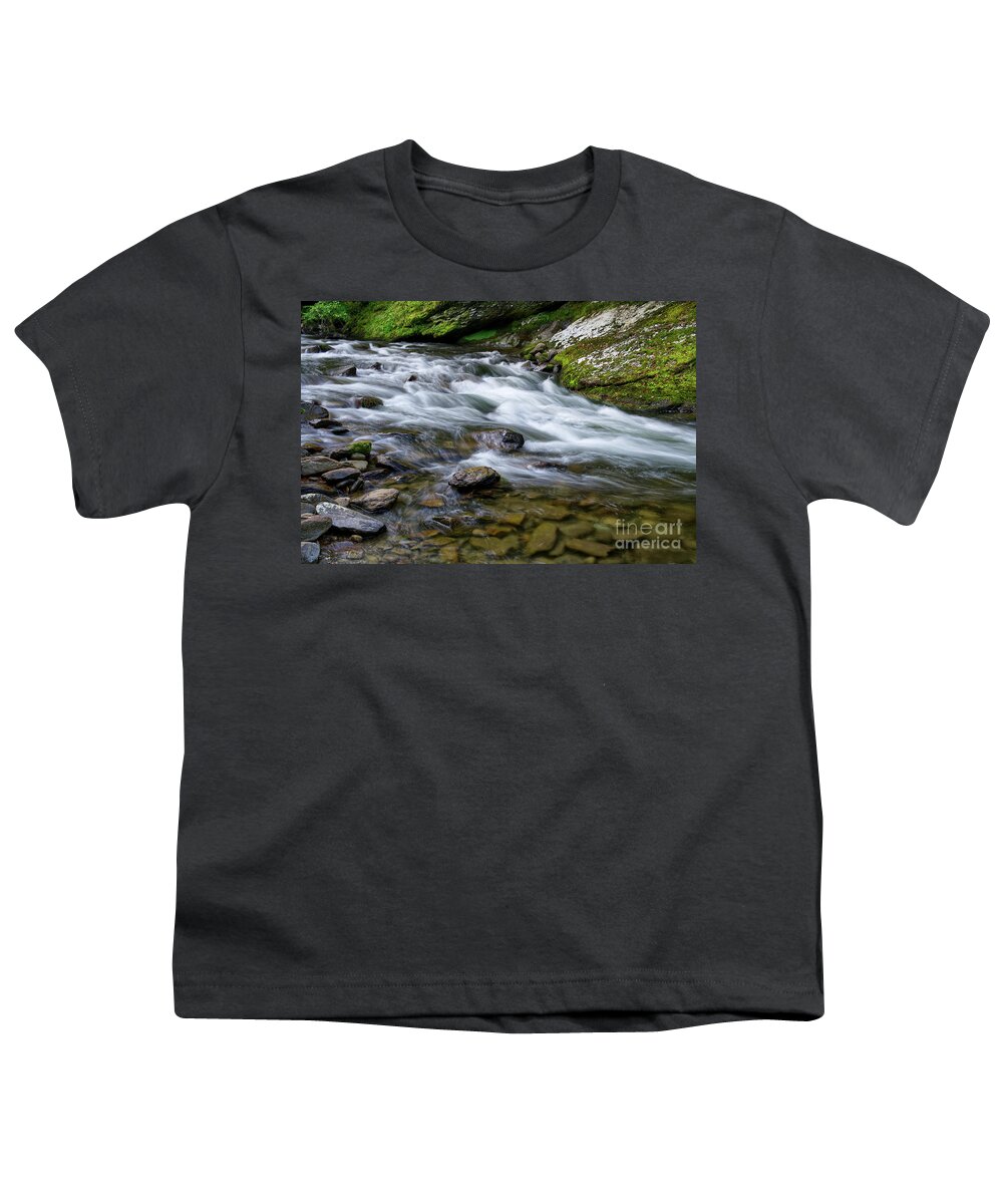 Smokies Youth T-Shirt featuring the photograph Little River Rapids 15 by Phil Perkins