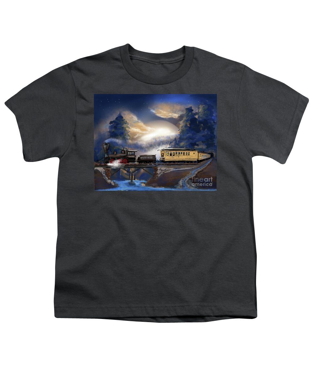 Train Youth T-Shirt featuring the digital art Locomotive Lyon II by Doug Gist
