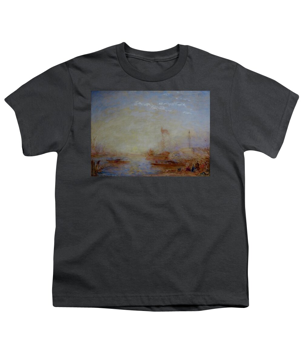 Woman Youth T-Shirt featuring the painting Longchamp Ziem Venise Bucentaure by Asar Studios by MotionAge Designs