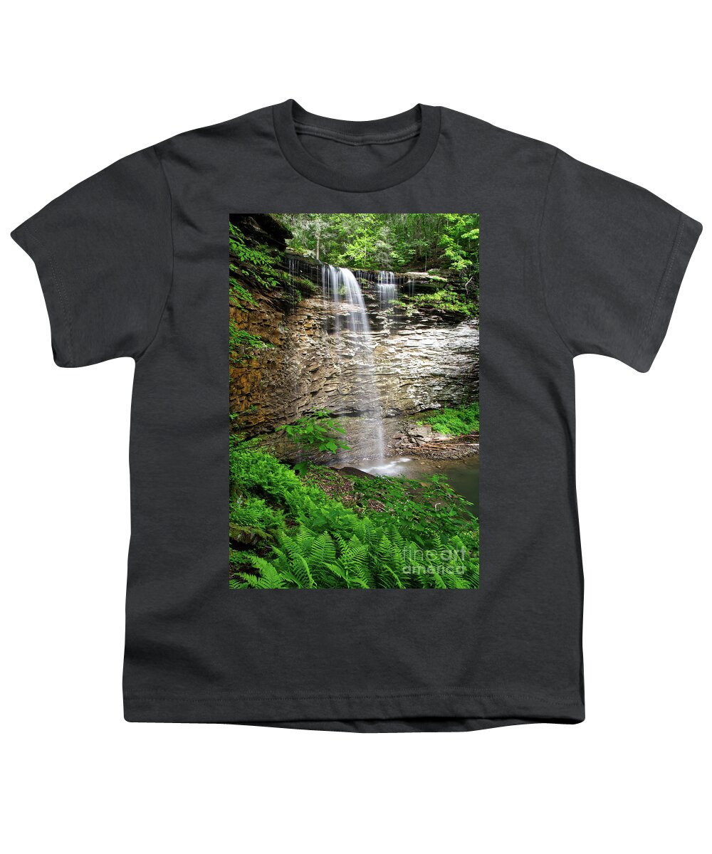 Lower Piney Falls Youth T-Shirt featuring the photograph Lower Piney Falls 12 by Phil Perkins