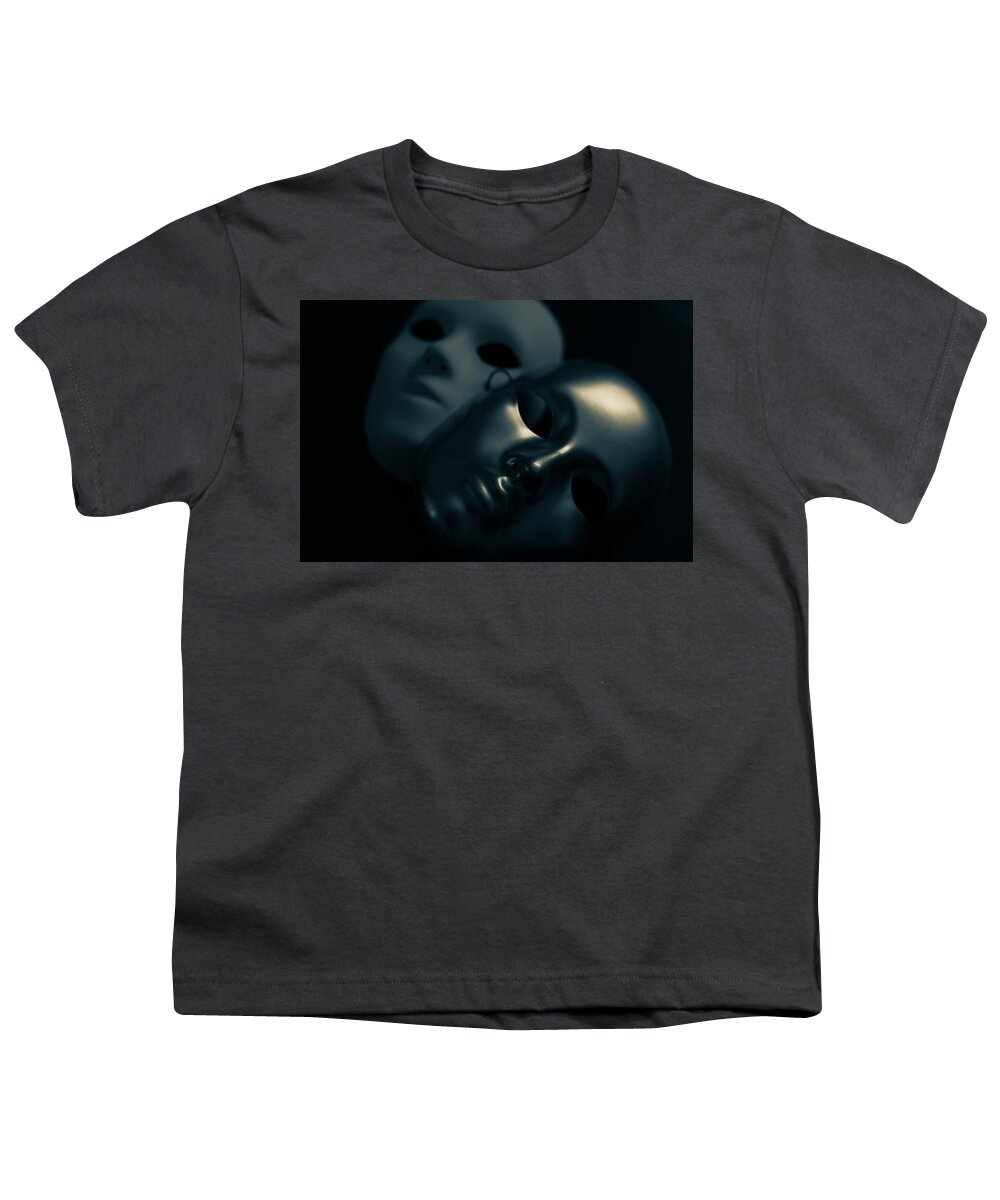 Mask Youth T-Shirt featuring the photograph Masks in Blue by Amelia Pearn