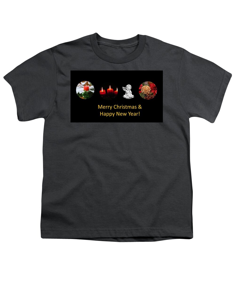 Christmas Youth T-Shirt featuring the photograph Merry Christmas and Happy New Year by Nancy Ayanna Wyatt