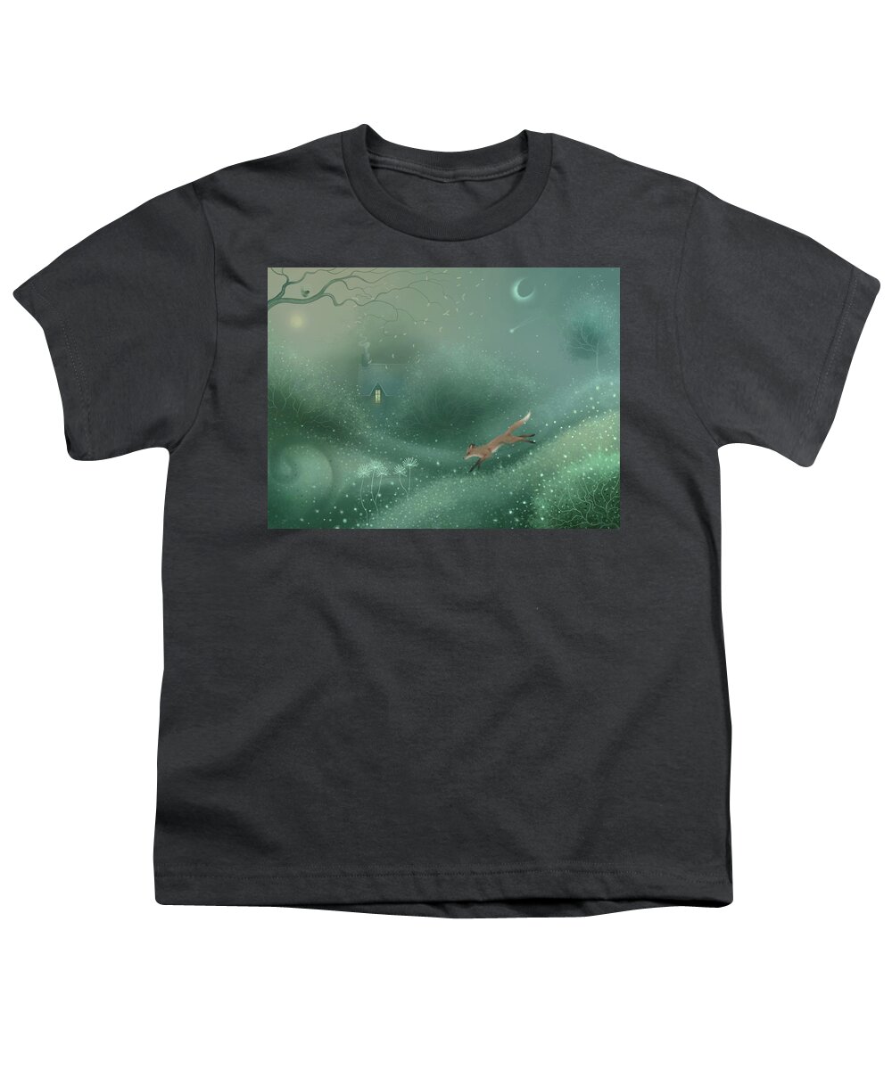 Landscape Art Youth T-Shirt featuring the painting Merry Fox Down by Joe Gilronan