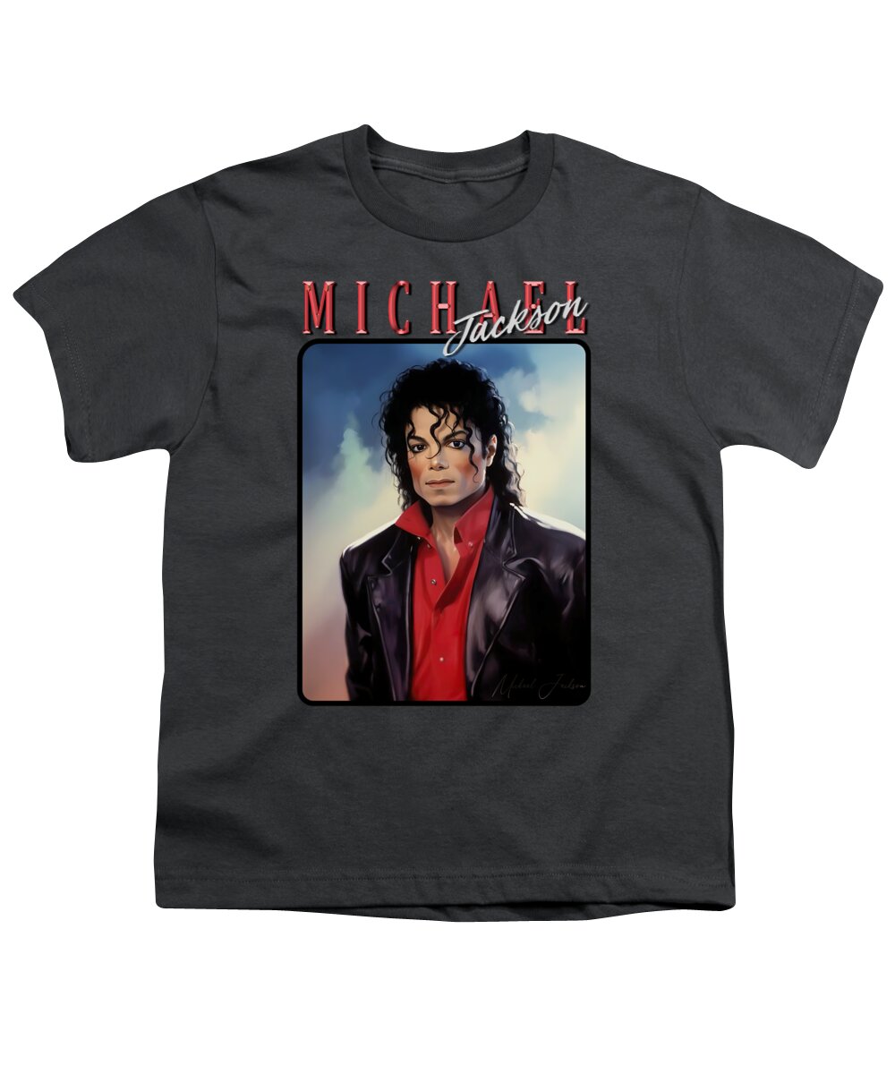 Michael Jackson Youth T-Shirt featuring the digital art Michael Jackson by Mark Ashkenazi