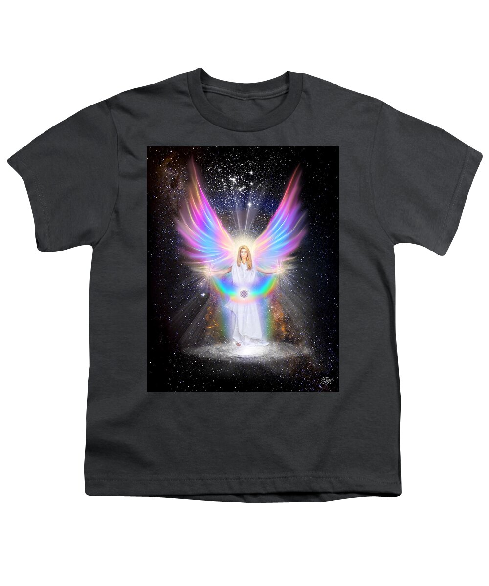 Endre Youth T-Shirt featuring the digital art Milky Way Angel by Endre Balogh