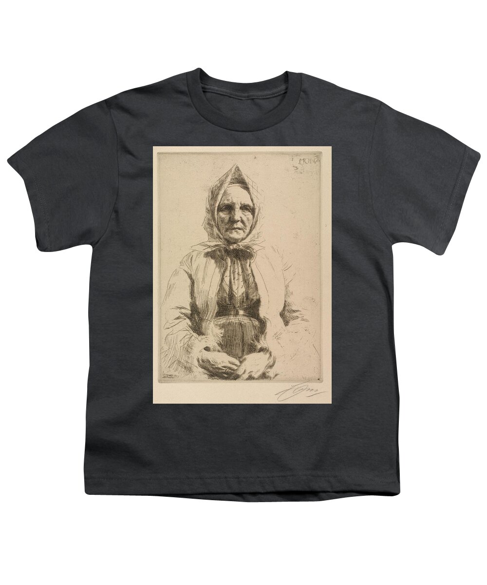 Mona 1911 Anders Zorn Youth T-Shirt featuring the painting Mona 1911 Anders Zorn by MotionAge Designs