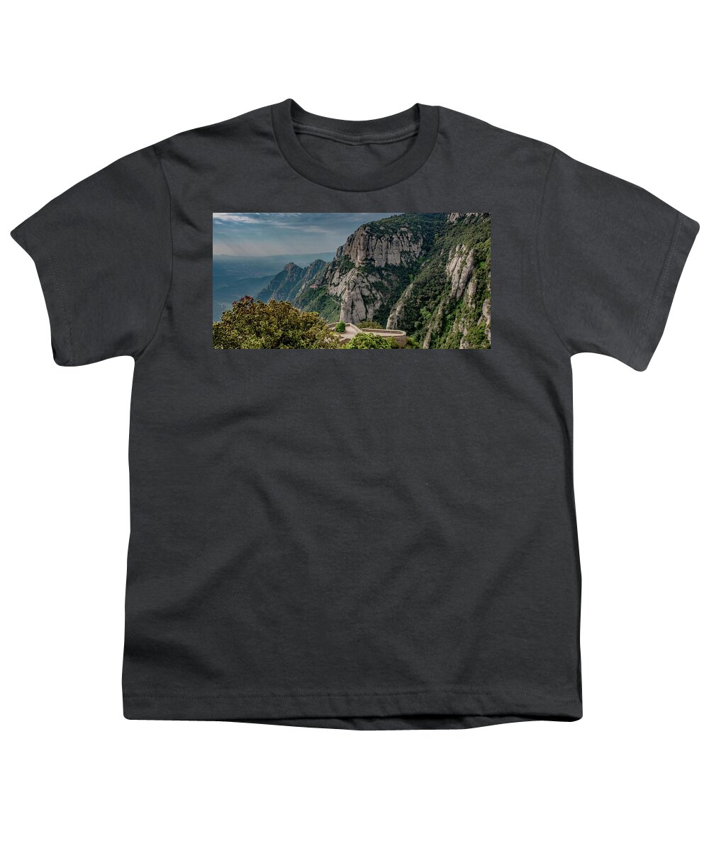 Spain Youth T-Shirt featuring the photograph Montserrat Vista, Spain by Marcy Wielfaert