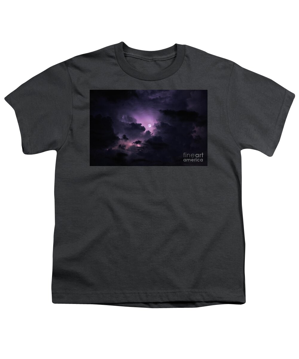 Lightning Youth T-Shirt featuring the photograph Moonbeams by Rick Lipscomb