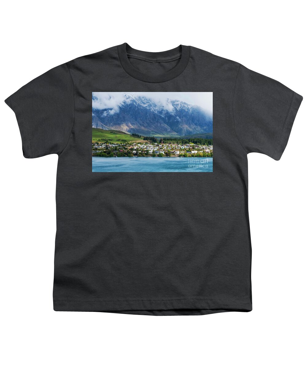Queenstown Youth T-Shirt featuring the photograph Morning Mist over Queenstown by Bob Phillips