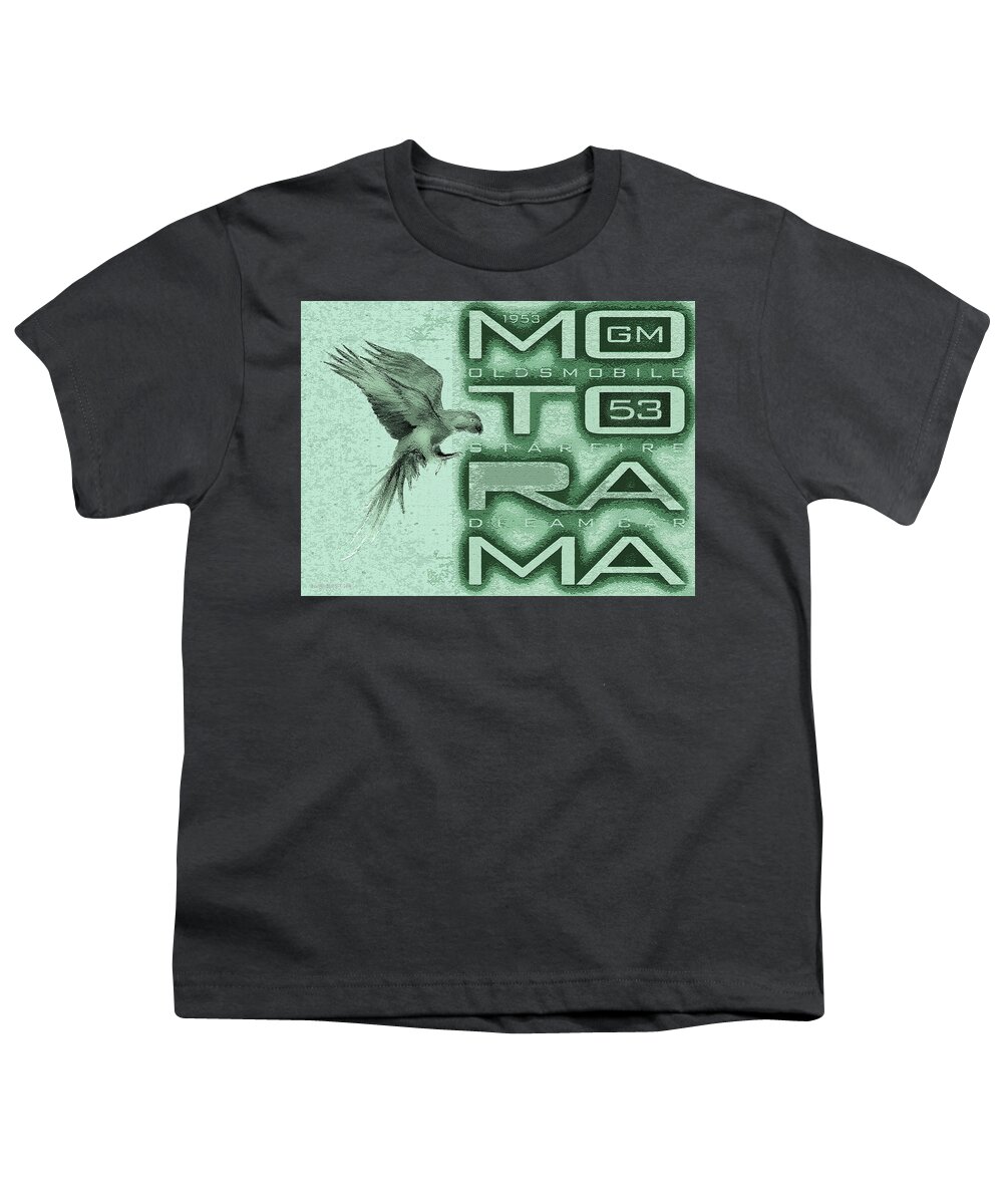 Motorama Youth T-Shirt featuring the digital art Motorama / 53 Oldsmobile Starfire by David Squibb