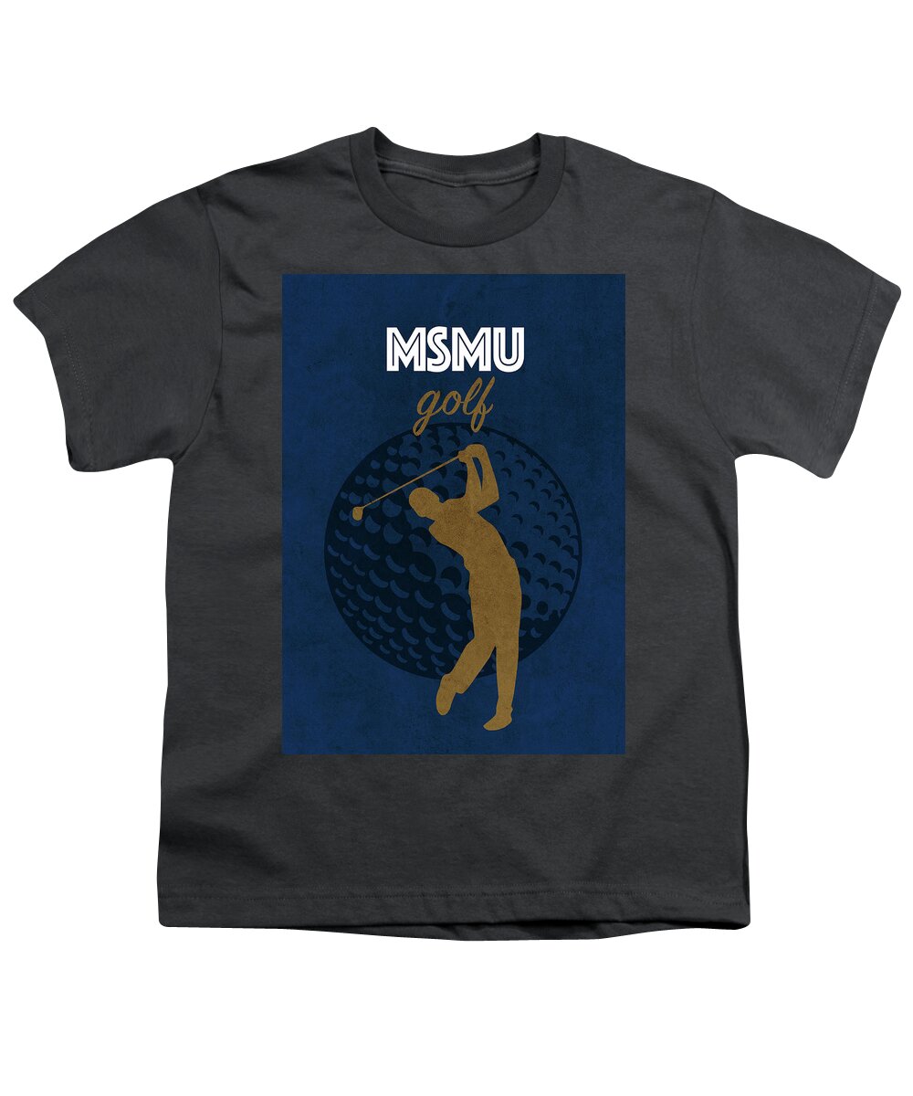 Mount St. Mary's University Youth T-Shirt featuring the mixed media Mount St. Mary's University College Golf Sports Vintage Poster by Design Turnpike