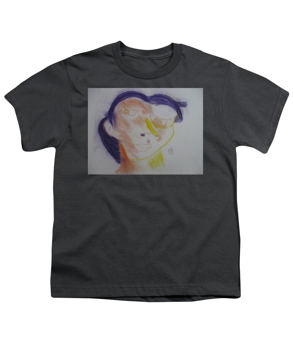  Youth T-Shirt featuring the drawing Multi coloured face by AJ Brown