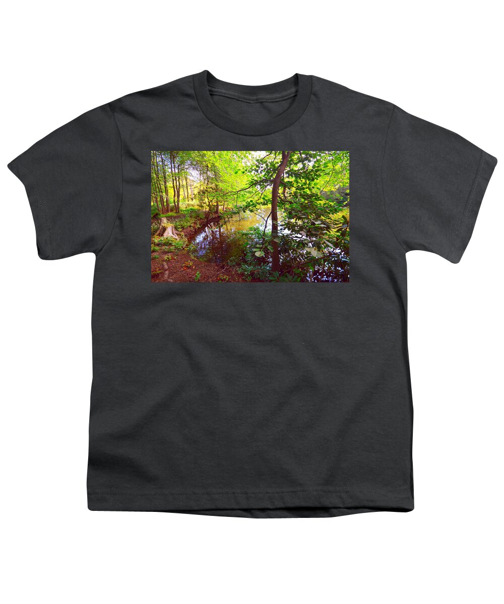 Pond View Youth T-Shirt featuring the photograph My Summer Pond by Stacie Siemsen