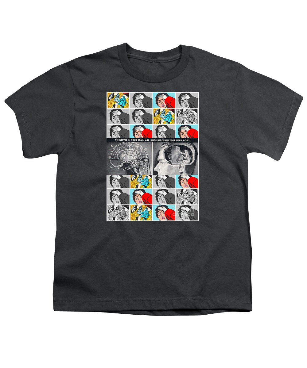 Mental Health Youth T-Shirt featuring the mixed media Nervous Breakdown by Sally Edelstein