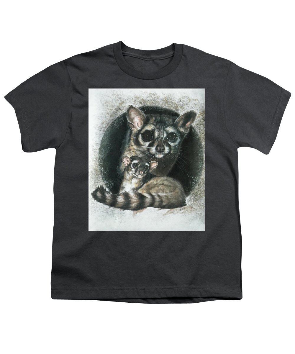 Wildlife Youth T-Shirt featuring the mixed media Night Hunter by Barbara Keith