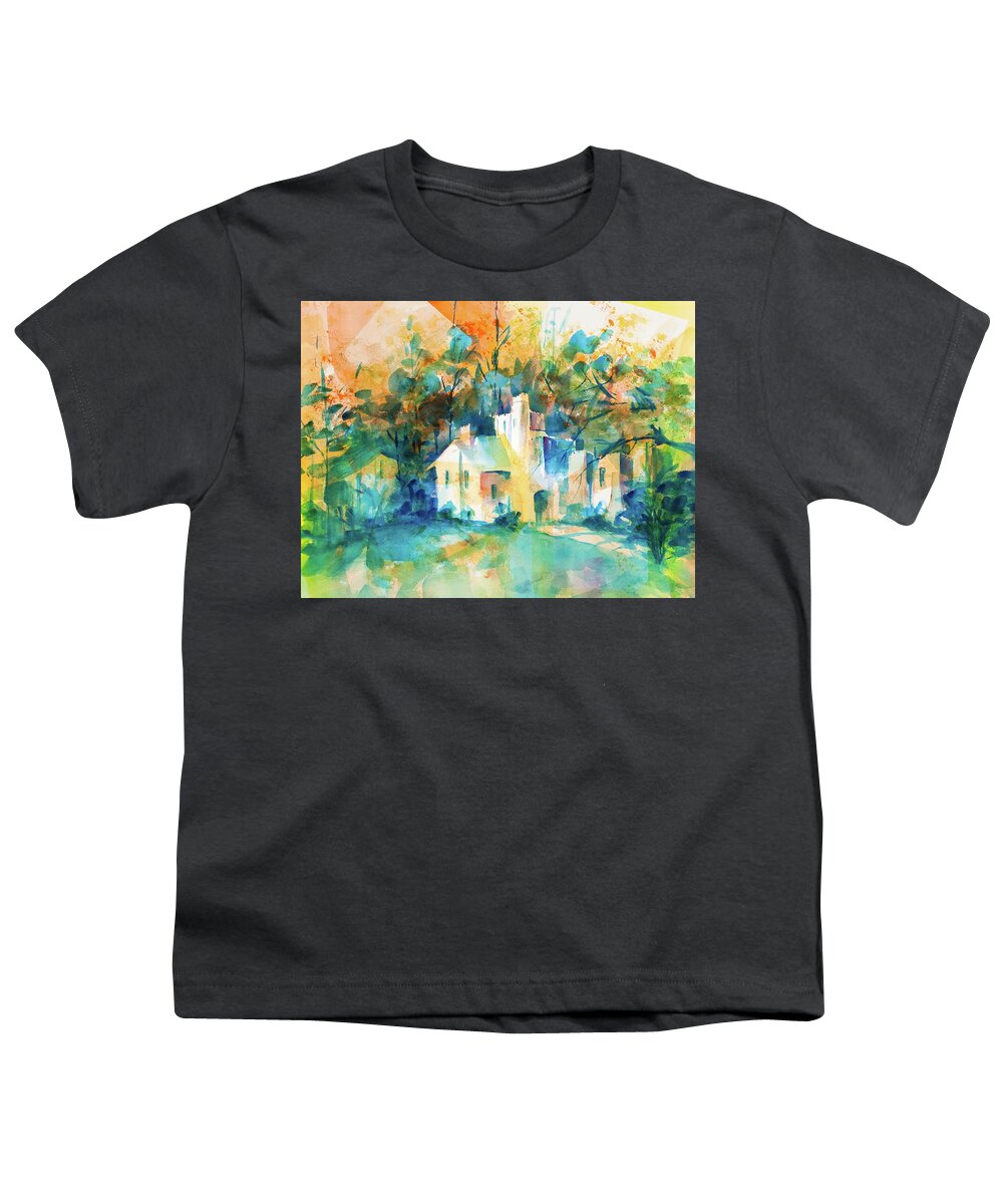 Historic Youth T-Shirt featuring the painting Squire's Castle by Lee Beuther