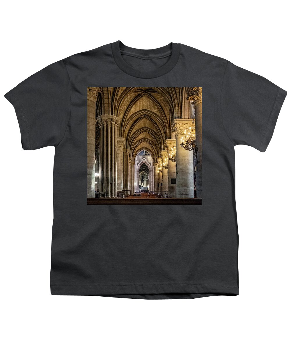 Notre Youth T-Shirt featuring the photograph Notre Dame, Paris 1 by Nigel R Bell