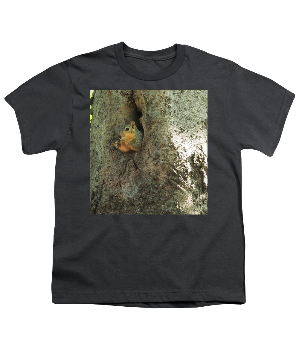Squirrel Youth T-Shirt featuring the photograph Oh my Who Are You by C Winslow Shafer