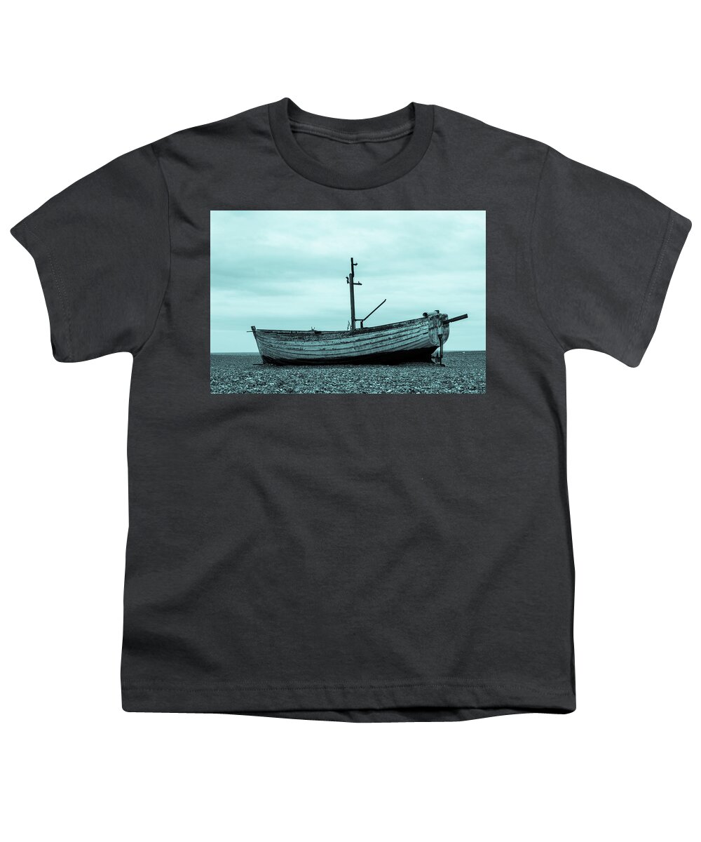 Aldeburgh Youth T-Shirt featuring the photograph Old Boat in Cyan by John Paul Cullen