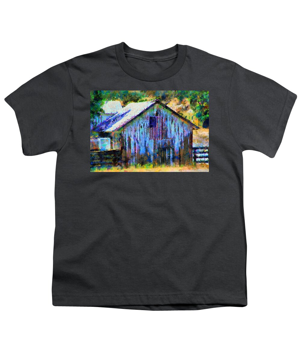Barbara Snyder Youth T-Shirt featuring the digital art Old Glory Barn DP by Barbara Snyder