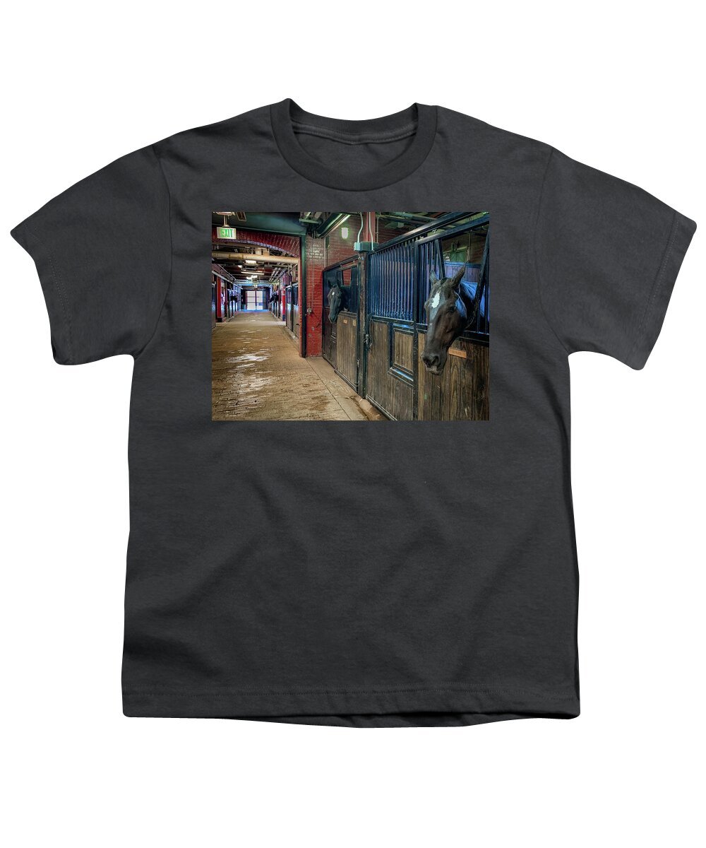 Animals Youth T-Shirt featuring the photograph Old Guard Stables by Lora J Wilson