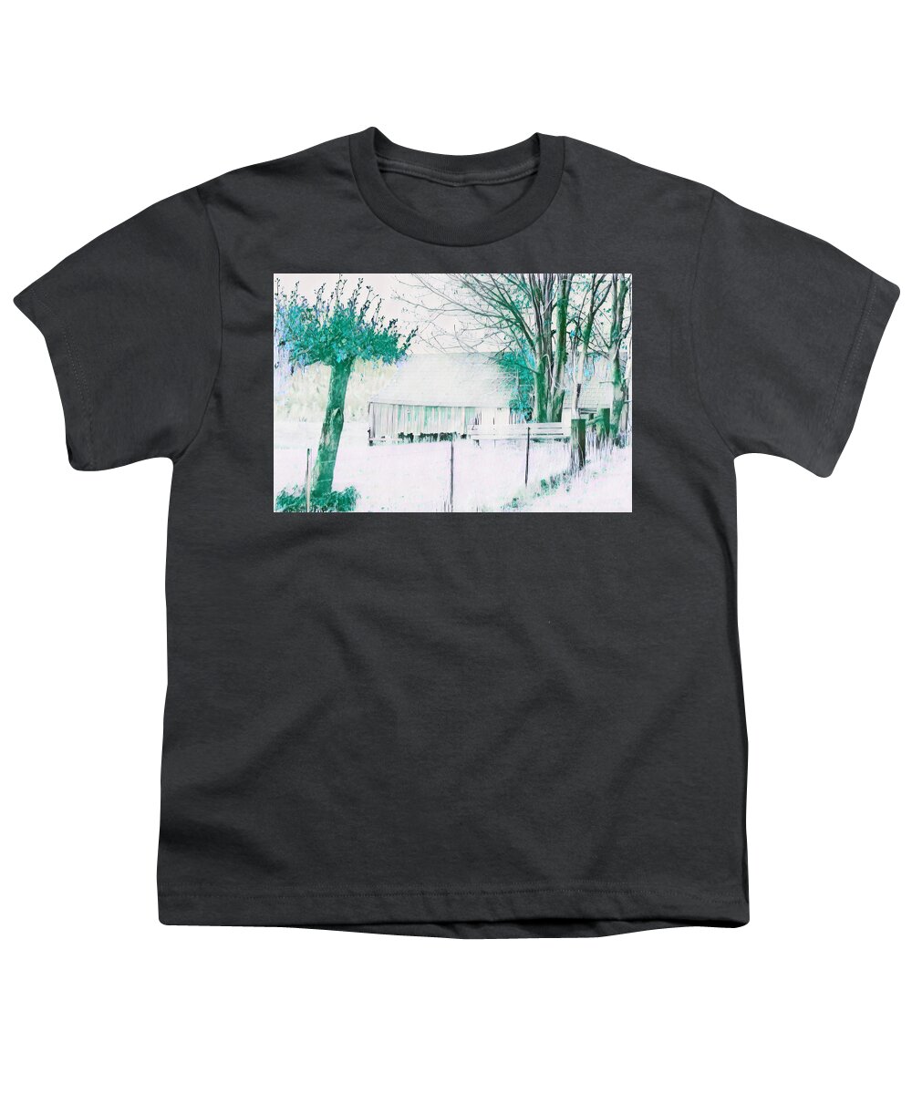Barn Youth T-Shirt featuring the photograph Olympic Peninsula Barn color by Cathy Anderson