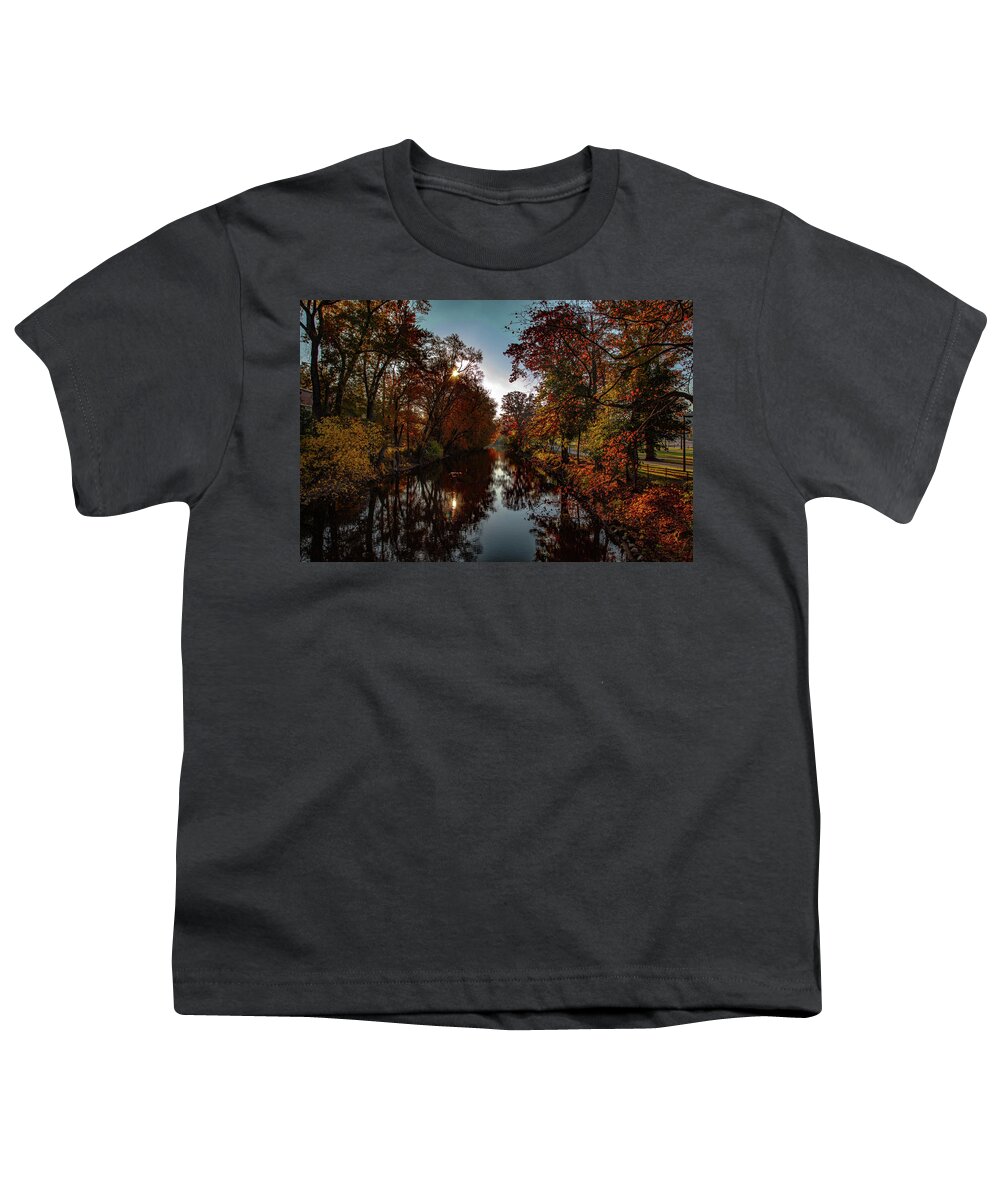 Michigan State University Youth T-Shirt featuring the photograph On the banks of the Red Cedar in the fall by Eldon McGraw