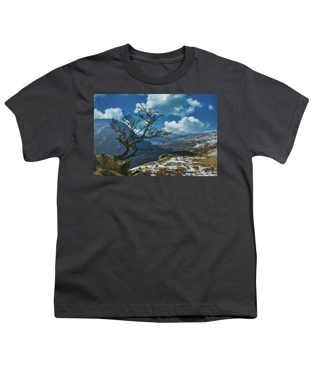 Wales Youth T-Shirt featuring the digital art On the rock by Remigiusz MARCZAK
