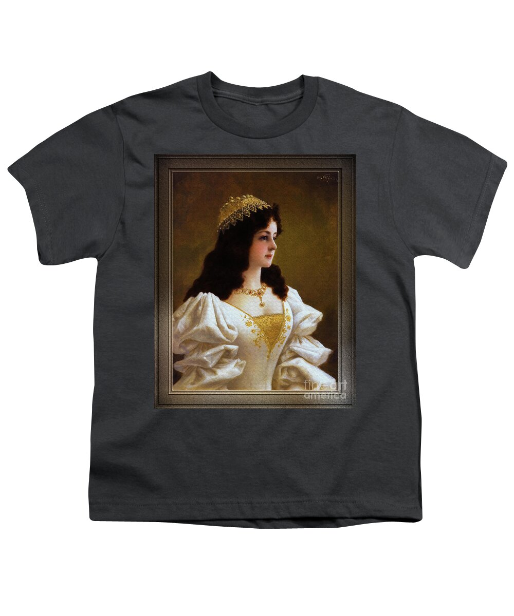 Orientalisches Mädchenbildnis Youth T-Shirt featuring the painting Orientalisches Madchenbildnis by Moritz Stifter Old Masters Classical Fine Art Reproduction by Rolando Burbon