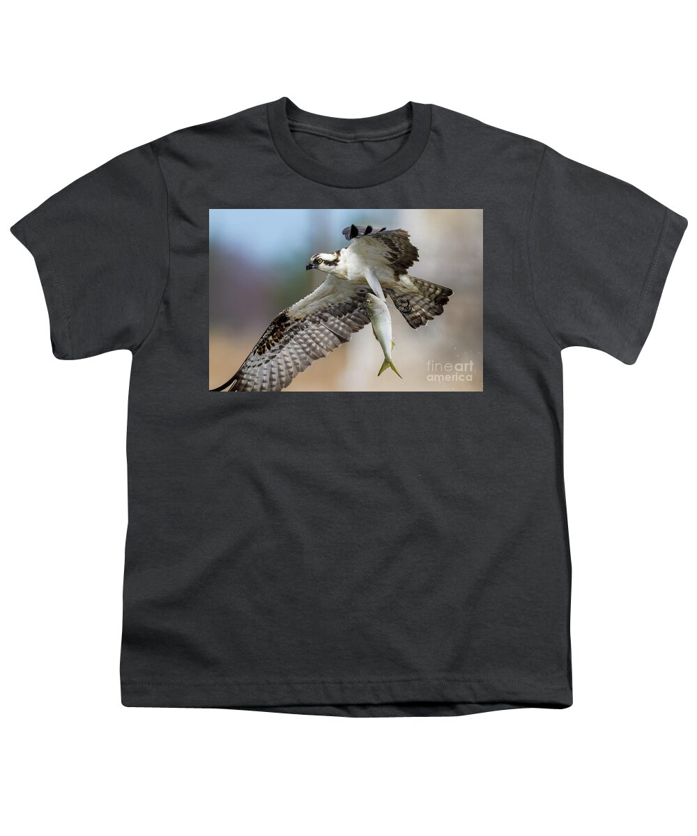 Osprey Youth T-Shirt featuring the photograph Osprey with a huge fish by Sam Rino