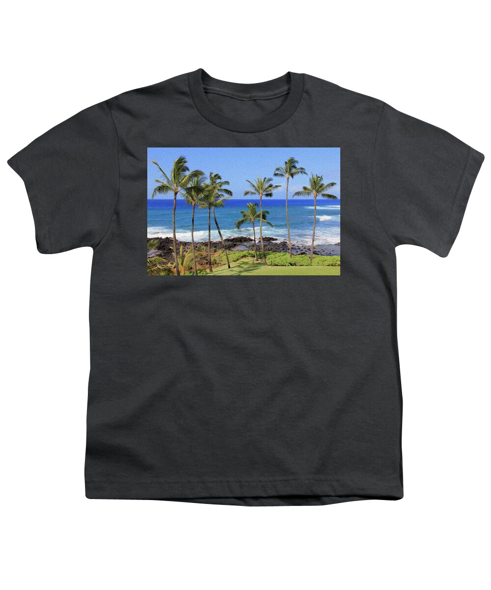 Trees Youth T-Shirt featuring the photograph Painted Hawaiian Palms by Robert Carter