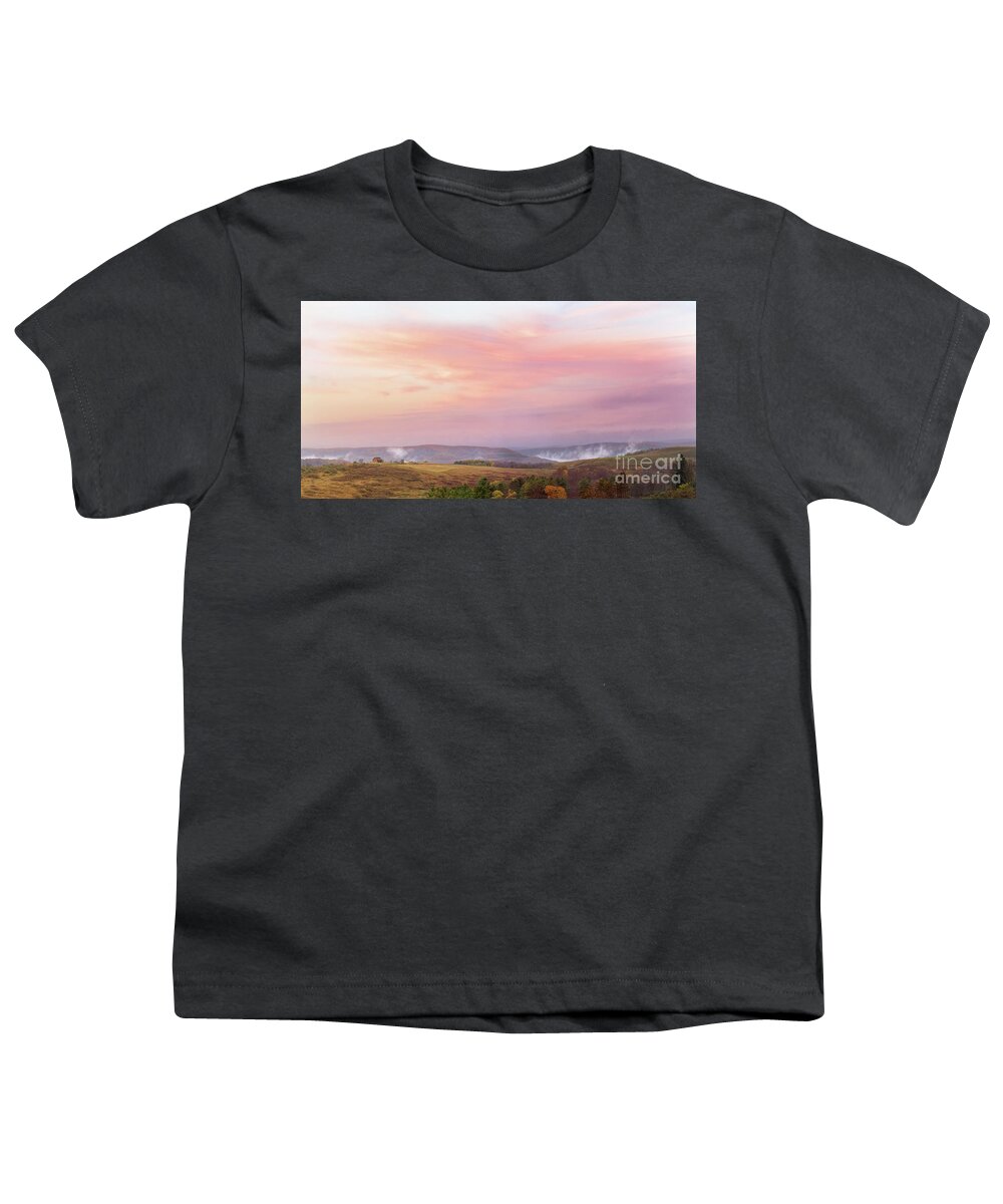 Dream Home Youth T-Shirt featuring the photograph Painted Sky - Hilltop Vista by Rehna George