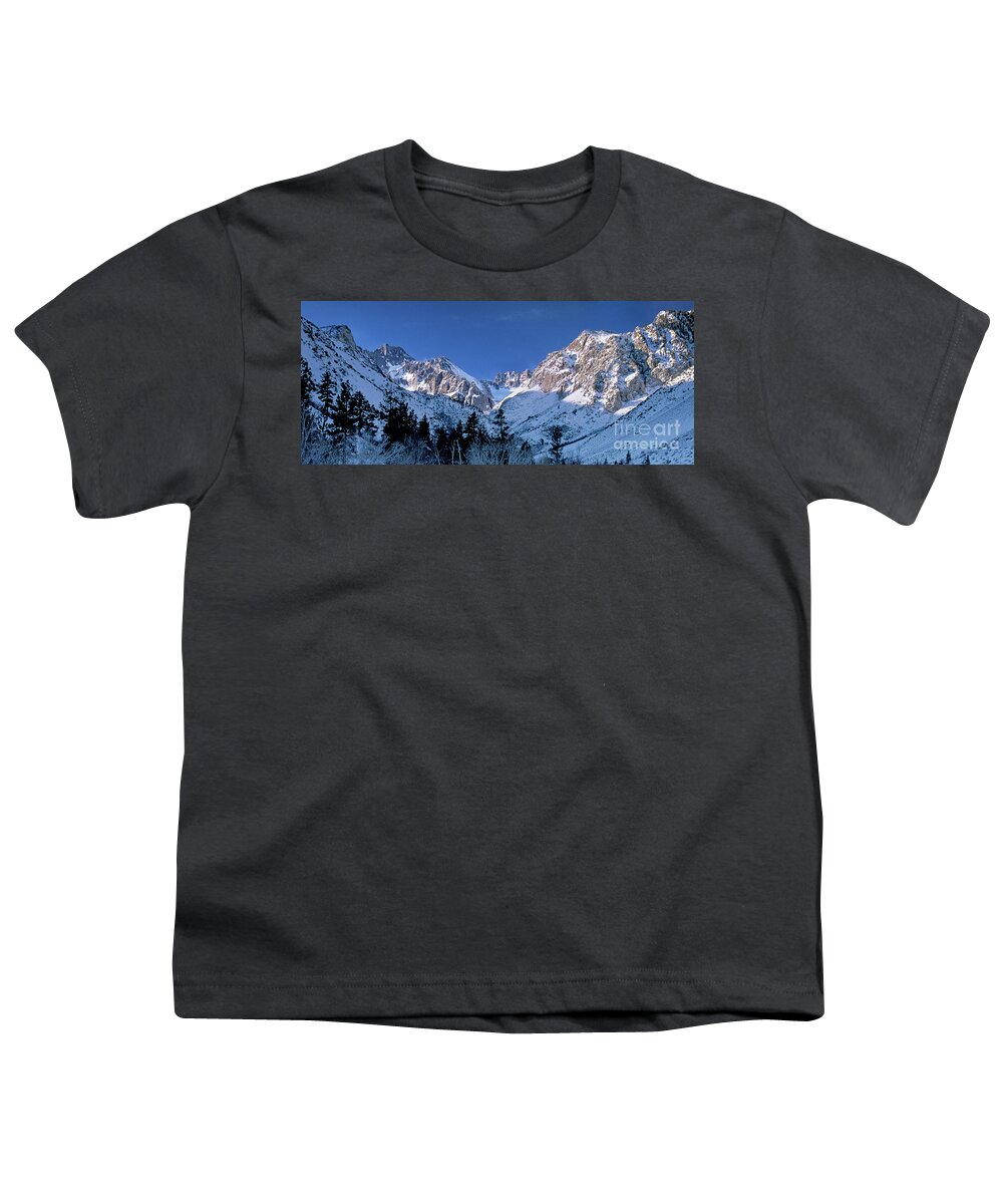 Dave Welling Youth T-Shirt featuring the photograph Panoramic Winter Middle Palisades Glacier Eastern Sierra by Dave Welling