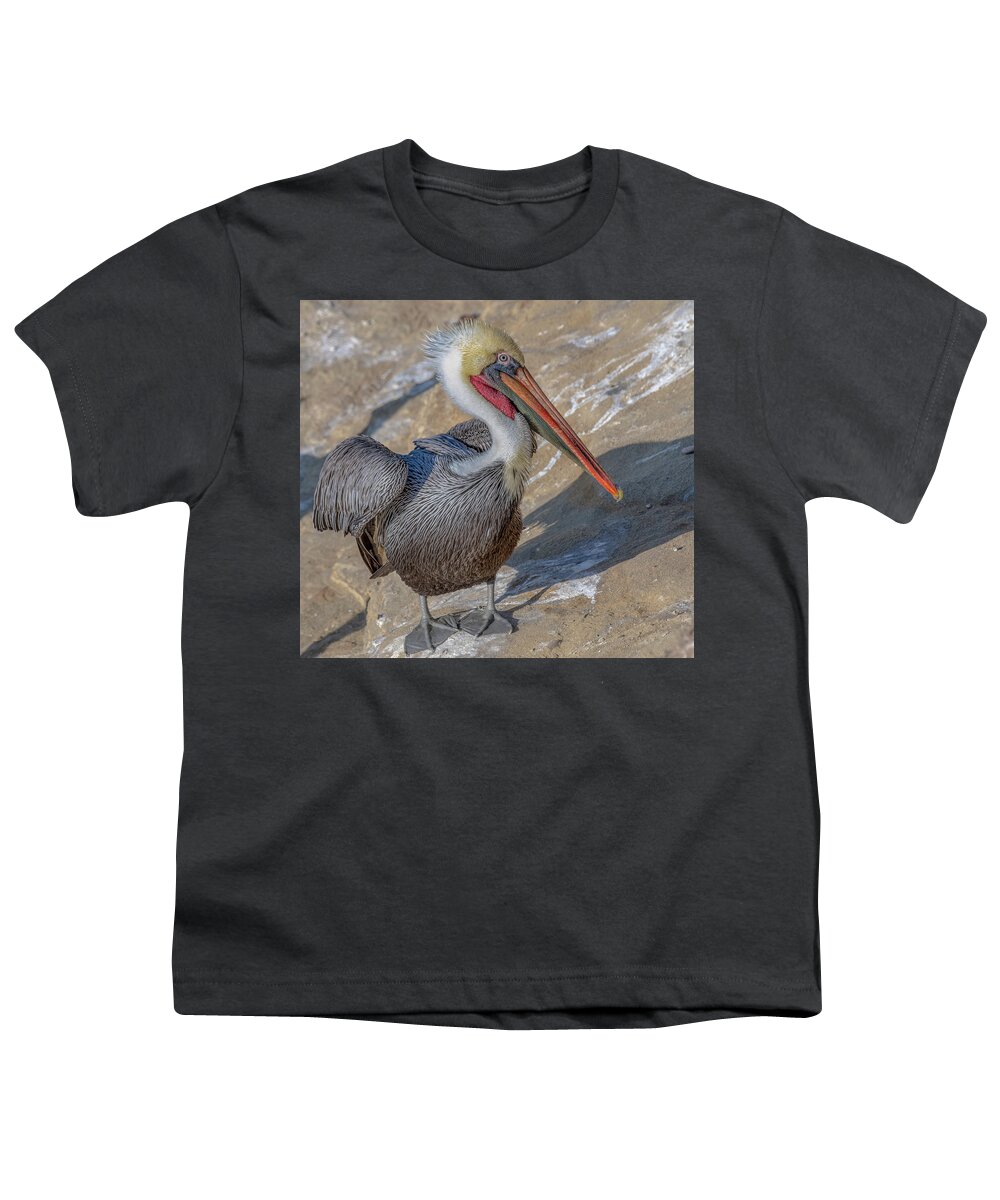 Pelican Youth T-Shirt featuring the photograph Pelican in Color by Jerry Cahill