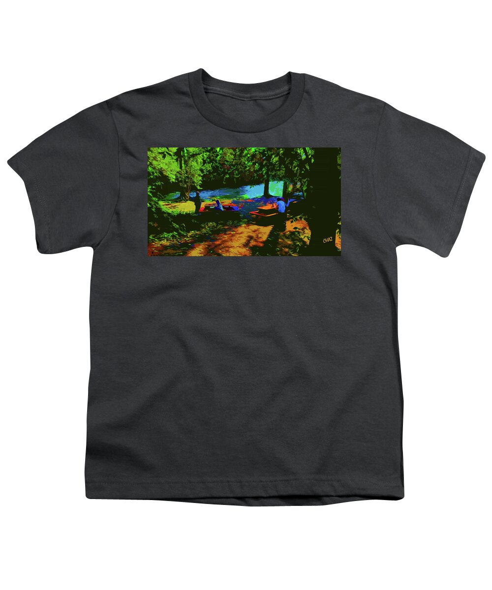 Summertime Youth T-Shirt featuring the painting Picnic Spot by CHAZ Daugherty