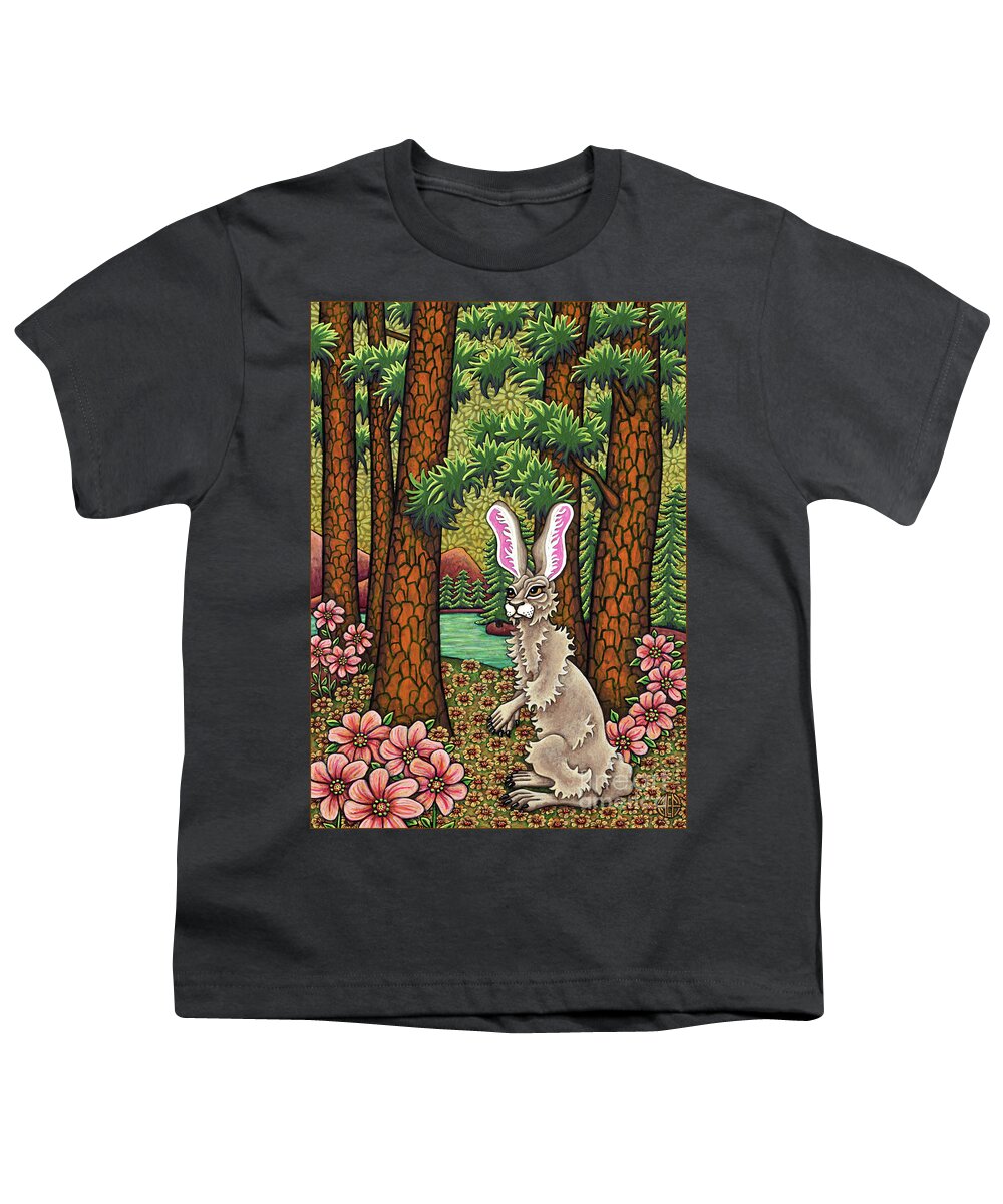 Hare Youth T-Shirt featuring the painting Pinewood Lake by Amy E Fraser