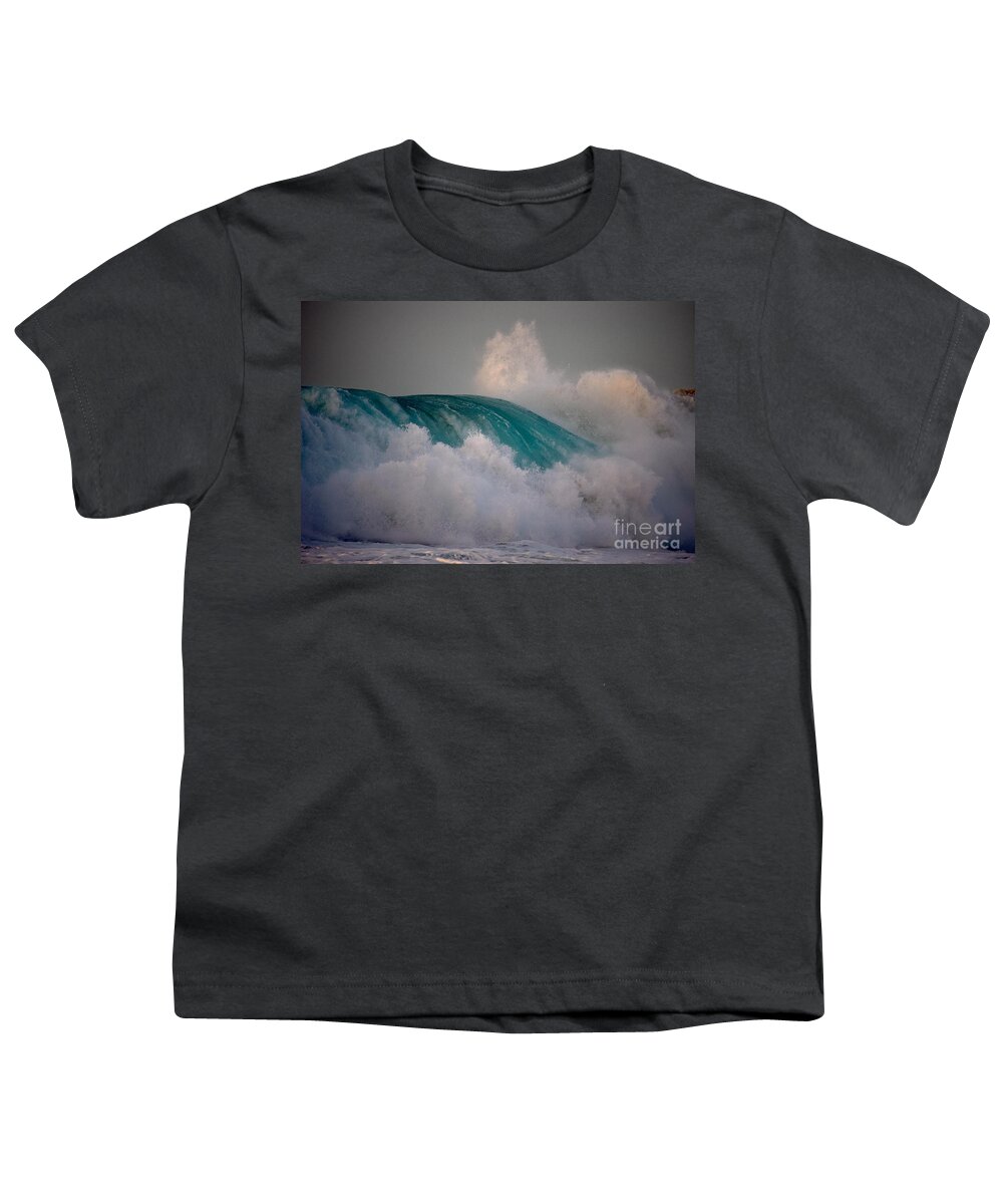 Polihale Beach Youth T-Shirt featuring the photograph Polihale Wave of Grace by Debra Banks
