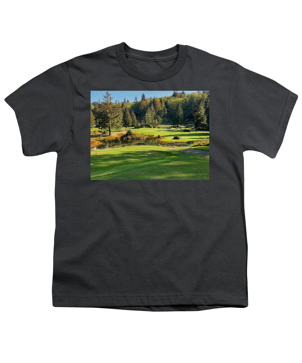 Golf Youth T-Shirt featuring the photograph Port Ludlow GC Hole #17 by Jerry Abbott