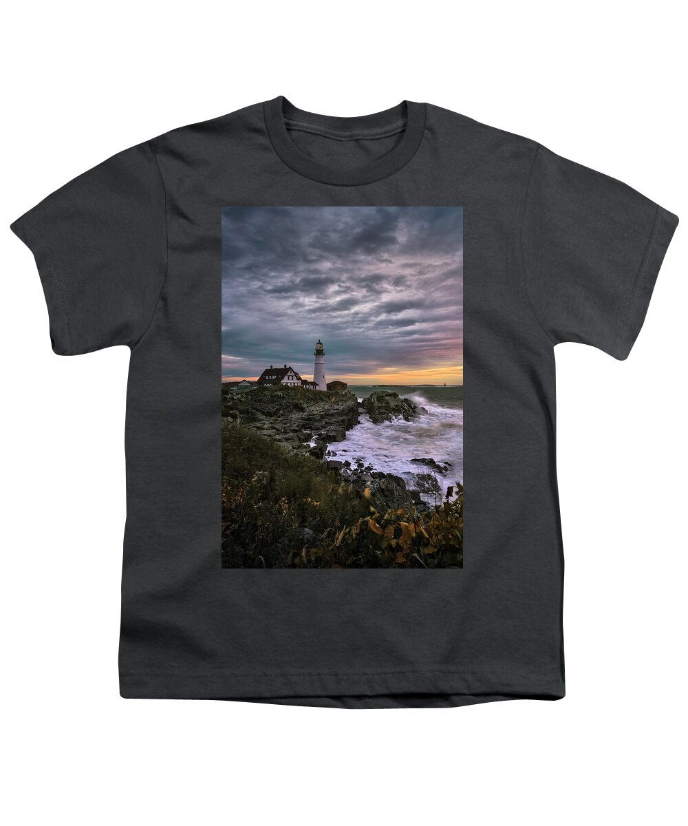 Maine Youth T-Shirt featuring the photograph Portland Head Light 4 by Robert Fawcett