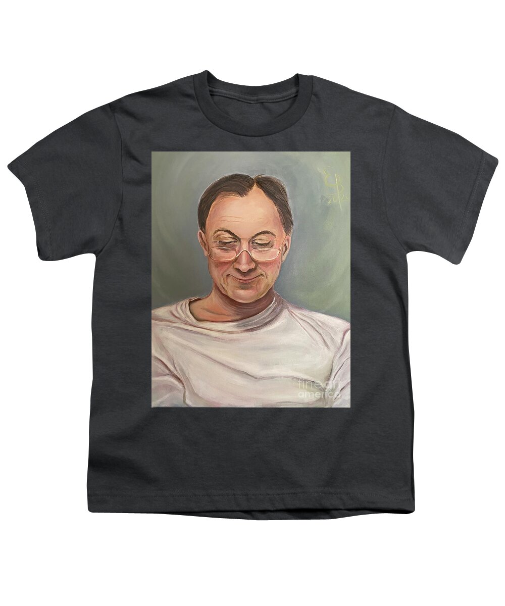 Portrait Youth T-Shirt featuring the painting Portrait of my Habby by Ella Boughton