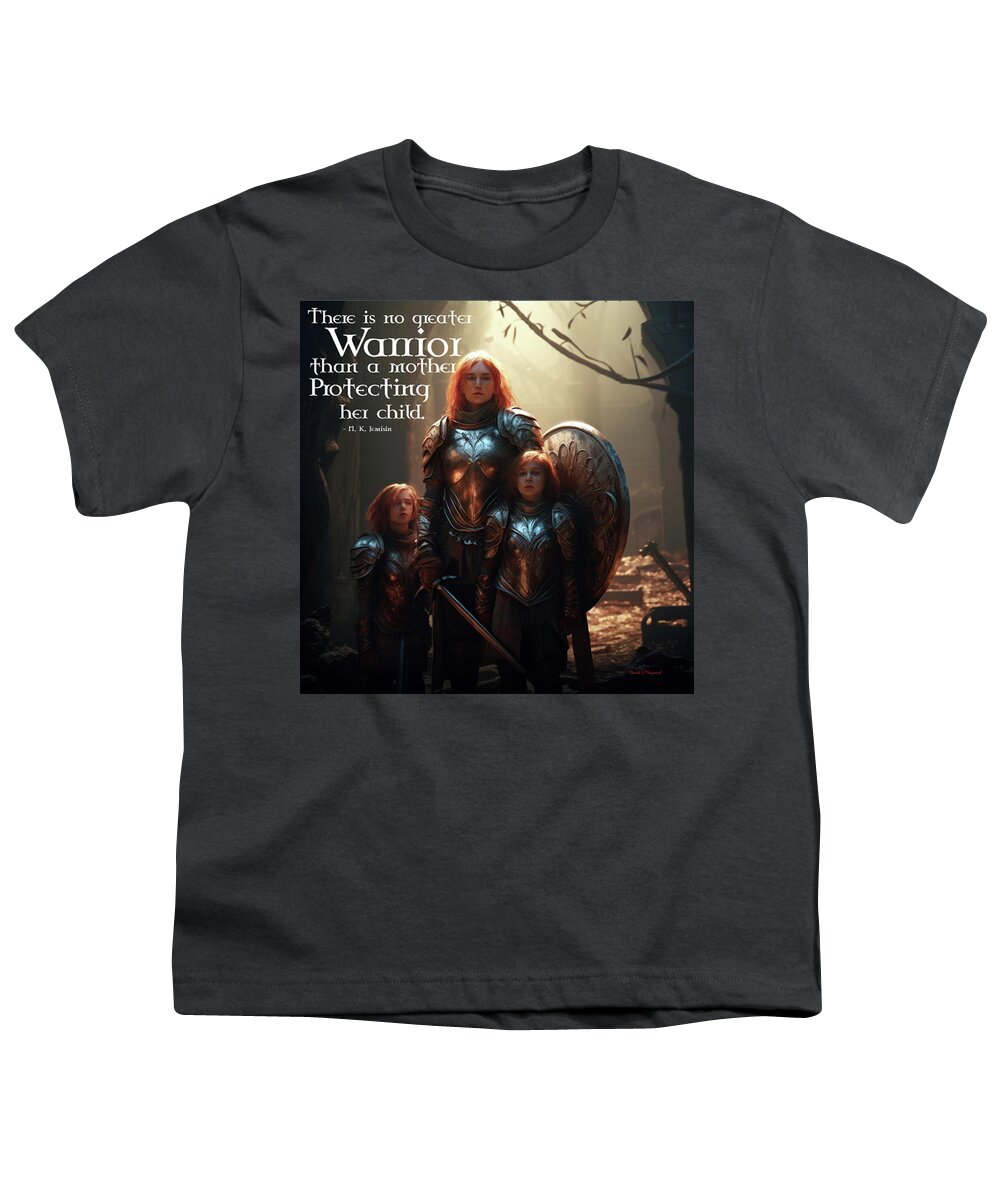 Prayer Warrior Youth T-Shirt featuring the digital art Prayer Warrior 2 by David Maynard