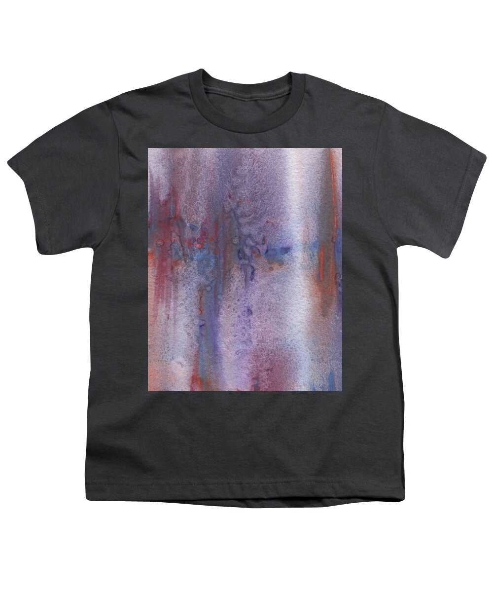 Mist Youth T-Shirt featuring the painting Purple Foggy Mist Abstract Watercolor I by Irina Sztukowski